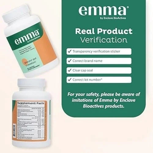 (2 pack)Emma Bloating & Gas Relief Supports Flatter Tummy by Enclave BioActives – 60 Capsules