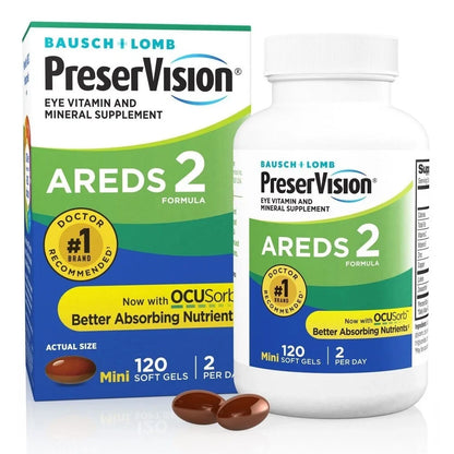 PreserVision Areds 2 Formula Eye Vitamin & Mineral Supplement Soft-Gels, 120 Ct